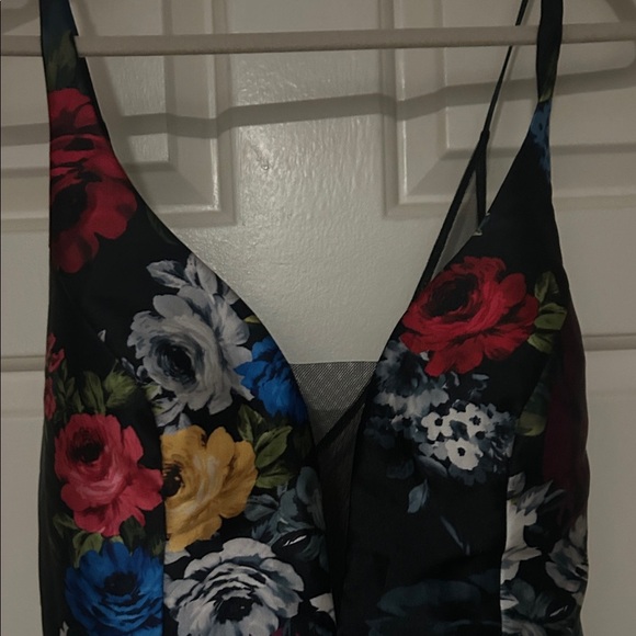 Sequin Hearts Floral High Low Dress - Black, Red, Blue - Picture 2 of 9